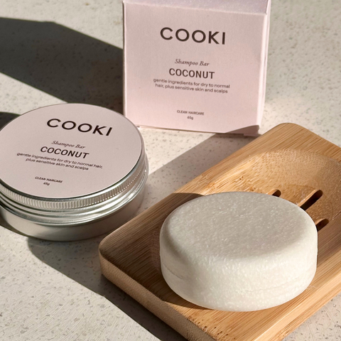 Cooki Coconut Shampoo Hair Bar With Tin - 65g