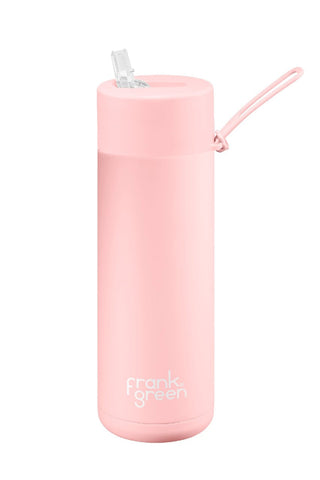 Frank Green - Stainless Steel Ceramic Reusable Bottle with Strap - Blushed (20 oz)