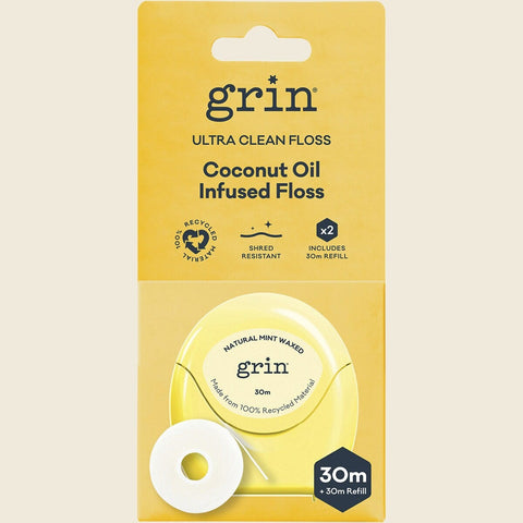 Grin - Ultra Clean Floss Coconut Oil Infused 30m + Refill