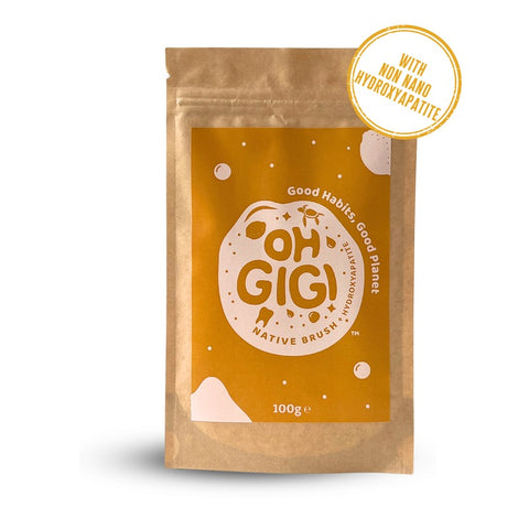 OhGiGi Tooth Powder with Hydroxyapatite REFILL - Native Brush 100g