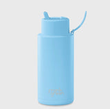 Frank Green Ceramic Reusable Bottle with Flip Straw Lid 34 oz - Sky Blue