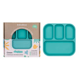 Bobo & Boo - Plant-Based Bento-Style Divided Plate - Green (21cm x 22cm)