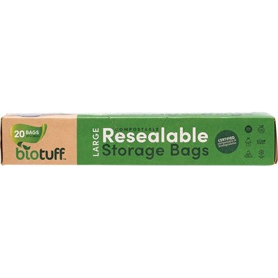 Biotuff - Resealable Biodegradable Storage Bags (20 Pack)