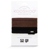 Kooshoo - Organic Plastic-free Hair Ties - Black/Brown (5 Pack)